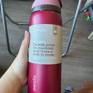 Owala FreeSip Stainless Steel Water Bottle / 32oz / Color: Poinsettia